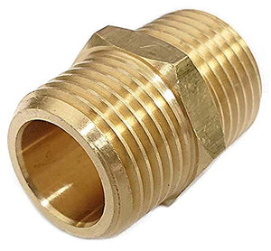 3/4" x 3/4" NPT Brass Hex Nipple Male Pipe Adapter.